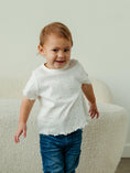 Load image into Gallery viewer, T-shirt - Girls - Flutter Sleeves - Pink Dots