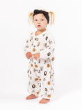 Load image into Gallery viewer, Organic Cotton Long Bubble Romper – Animal Frame Print