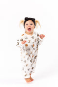 Load image into Gallery viewer, Organic Cotton Long Bubble Romper – Animal Frame Print