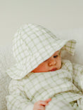 Load image into Gallery viewer, Muslin - Sunhat - Sage Windowpane