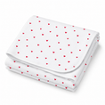 Load image into Gallery viewer, Organic Egyptian Cotton Receiving Blanket – Red Hearts Print