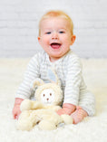 Load image into Gallery viewer, Snuggle Bunny Lovey w/ Blue Stripe Ears
