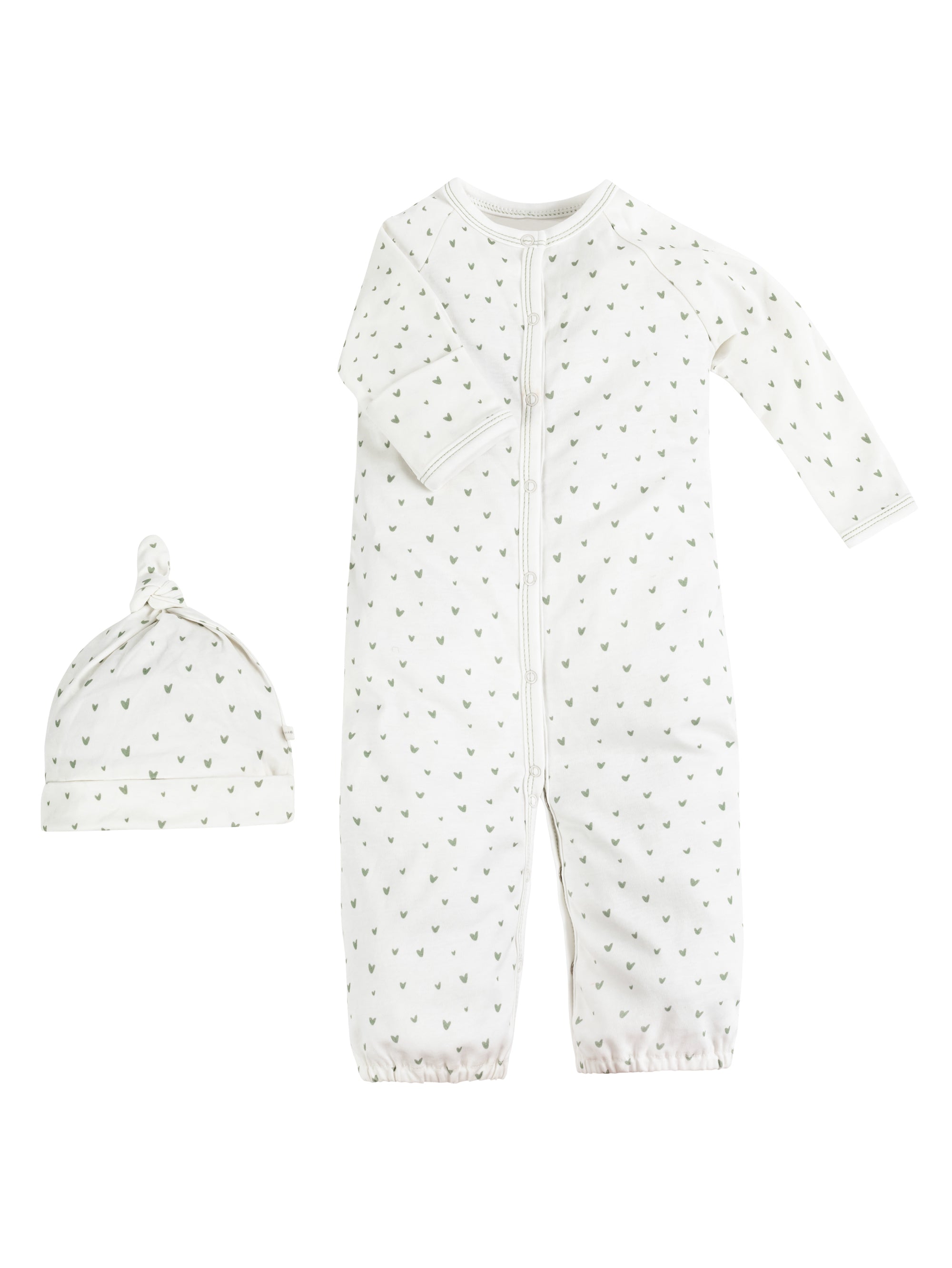 Convertible Romper & Beanie Set - Hearts