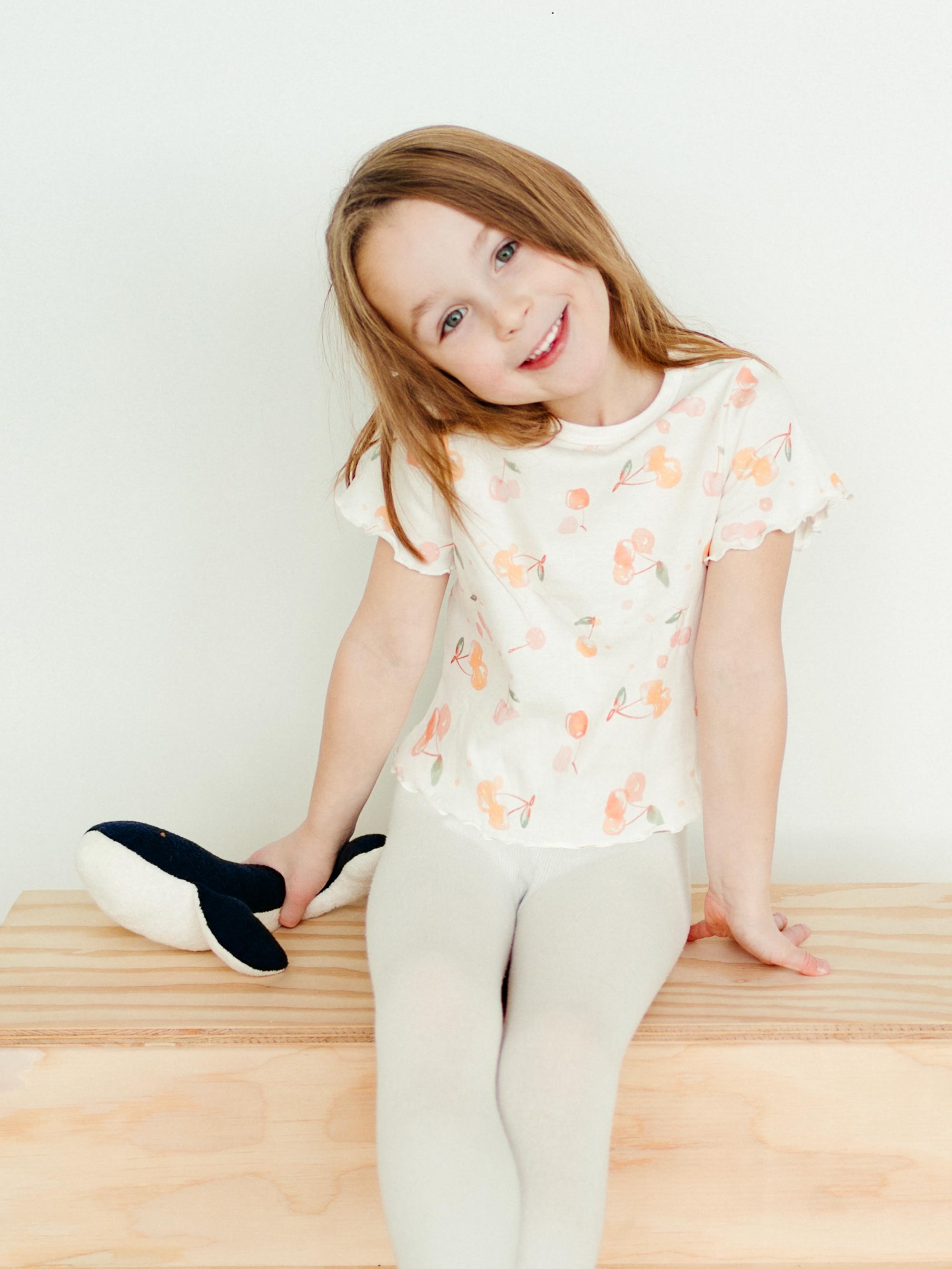 T-shirt - Girls - Flutter Sleeves - Cherry Picking