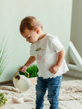 Load image into Gallery viewer, T-shirt - Girls - Flutter Sleeves - Cherry Picking Screenprint
