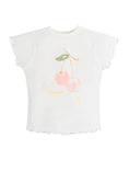 Load image into Gallery viewer, T-shirt - Girls - Flutter Sleeves - Cherry Picking Screenprint
