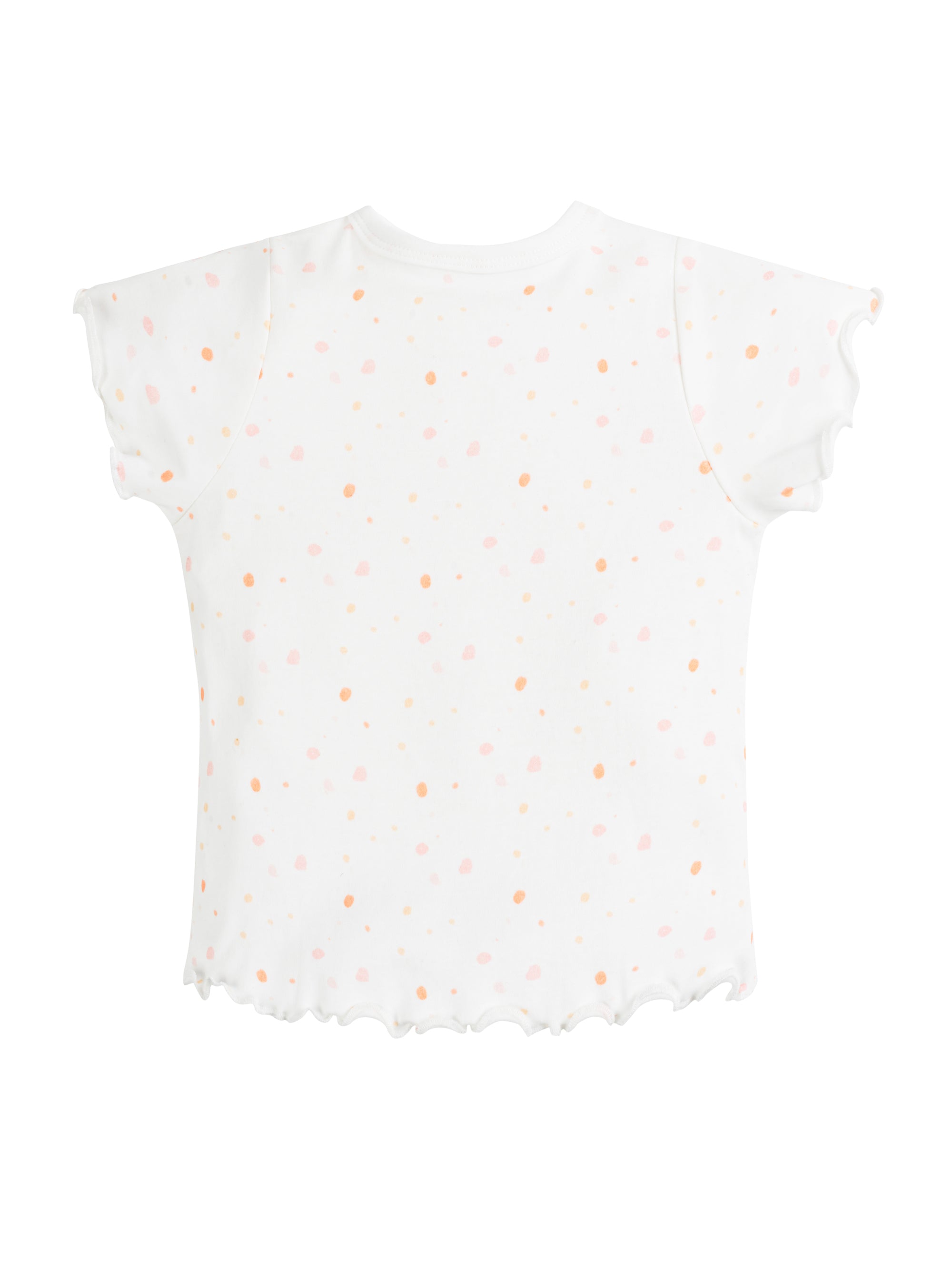 T-shirt - Girls - Flutter Sleeves - Pink Dots