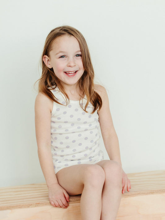 Girl's Undershirt/Tank Top - Lavender Dot