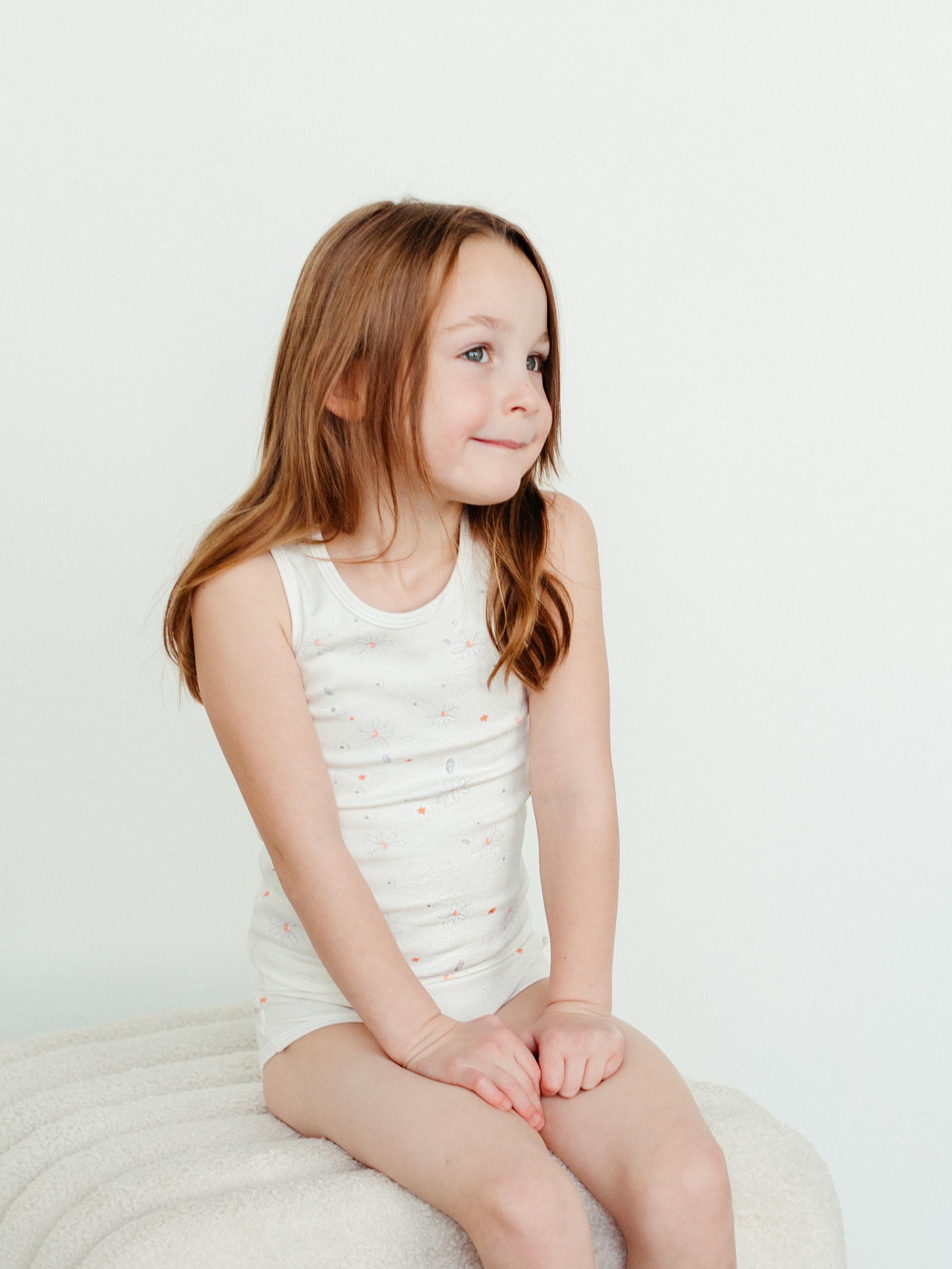 Girl's Undershirt/Tank Top - Shadow Floral
