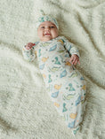 Load image into Gallery viewer, Knotted Gown & Beanie Set - Dino
