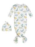 Load image into Gallery viewer, Knotted Gown & Beanie Set - Dino
