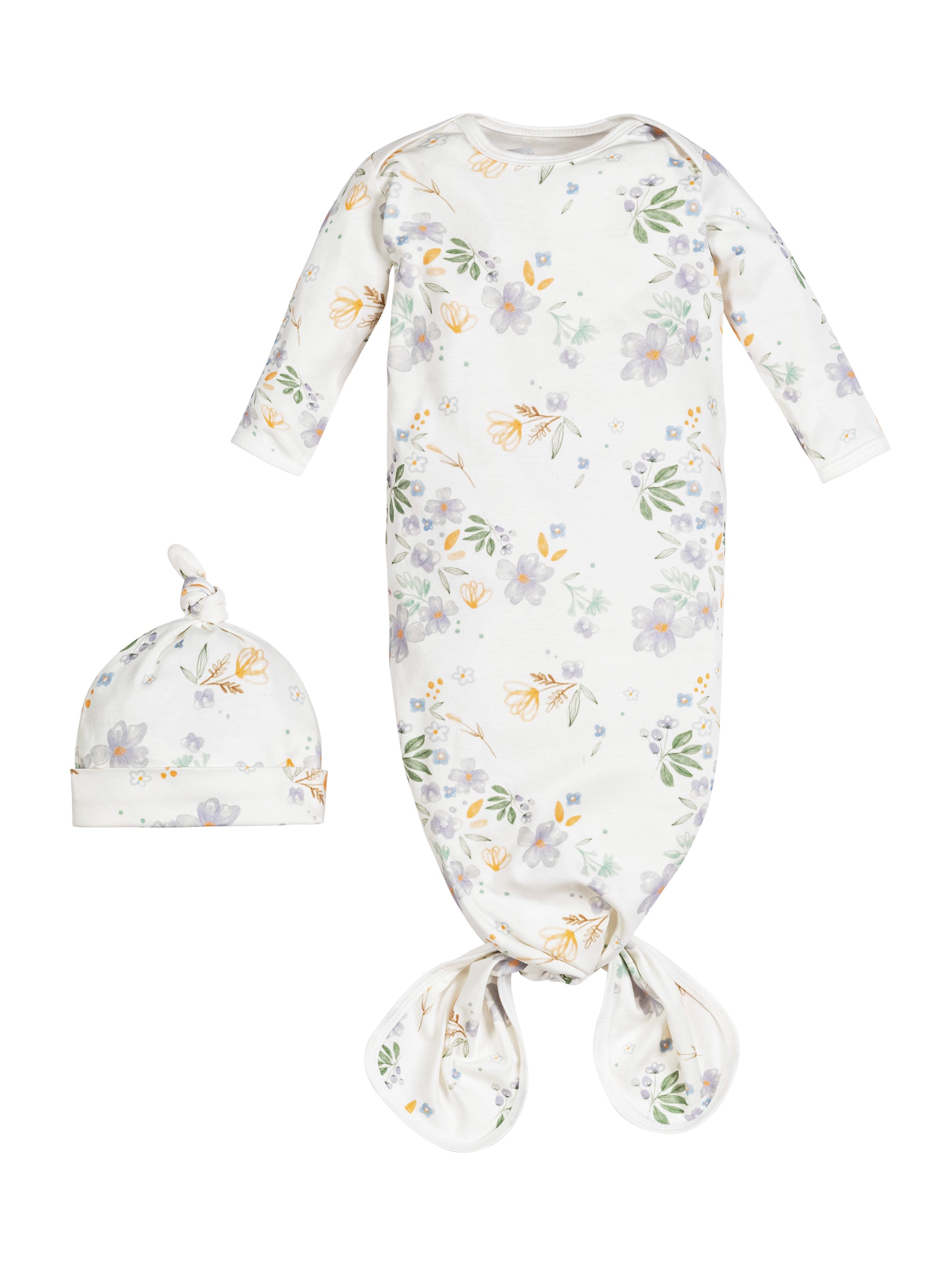Knotted Gown & Beanie Set - Modern Daisy