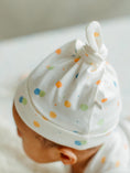 Load image into Gallery viewer, Knotted Gown & Beanie Set - Blue Dots
