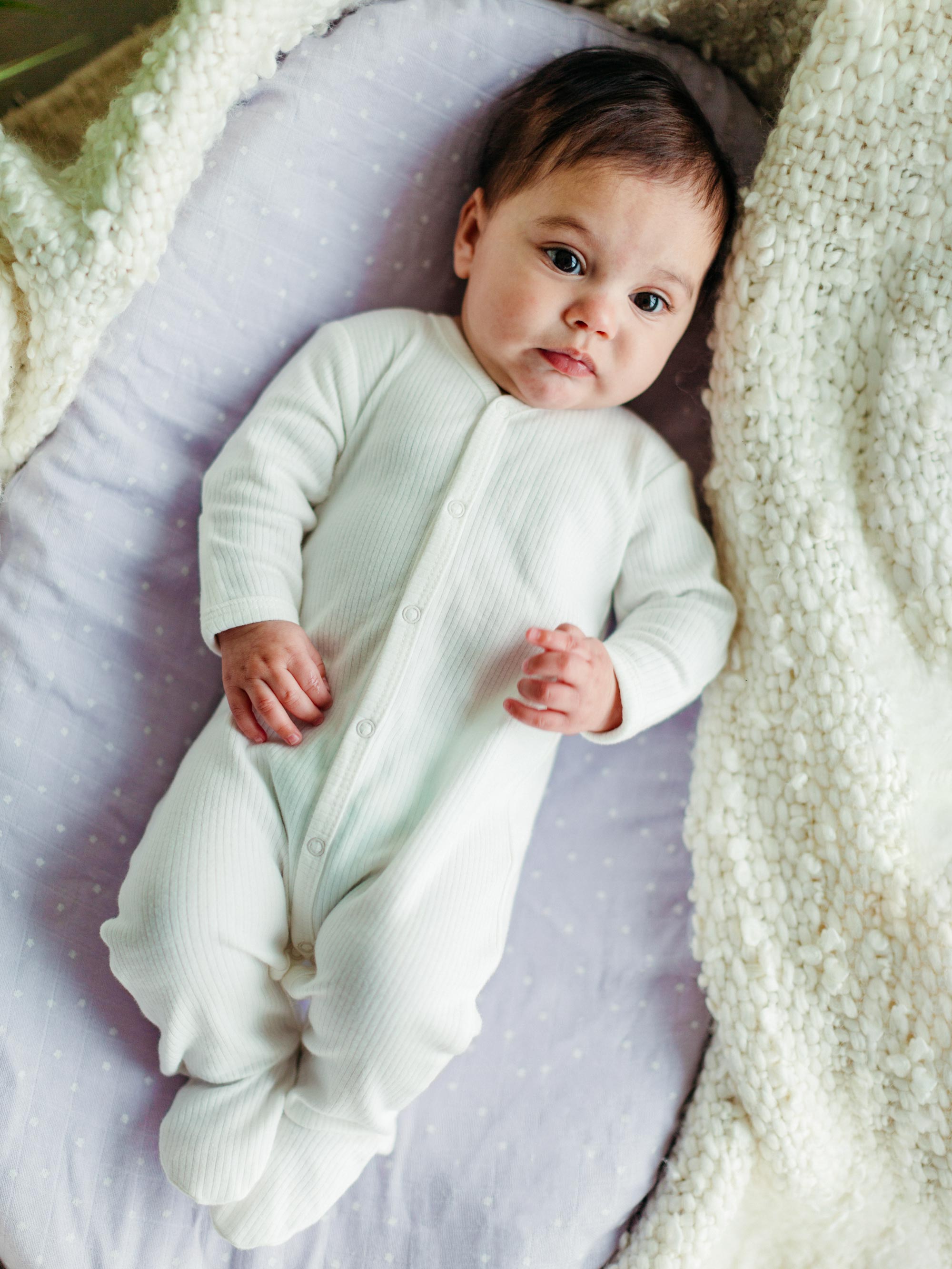 Muslin - Bassinet Sheet - Lavender Stars