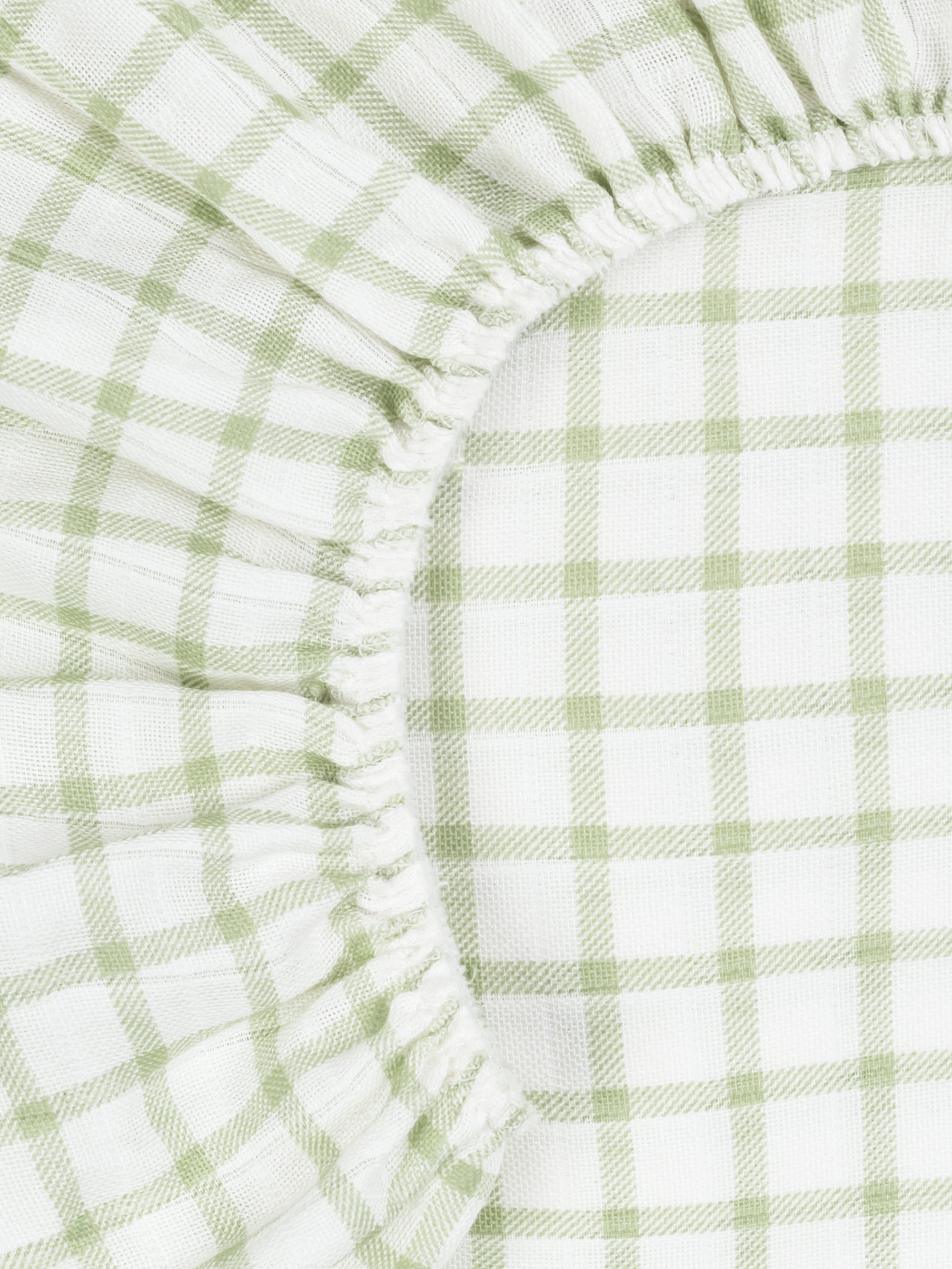 Muslin - Bassinet Sheet - Sage Windowpane