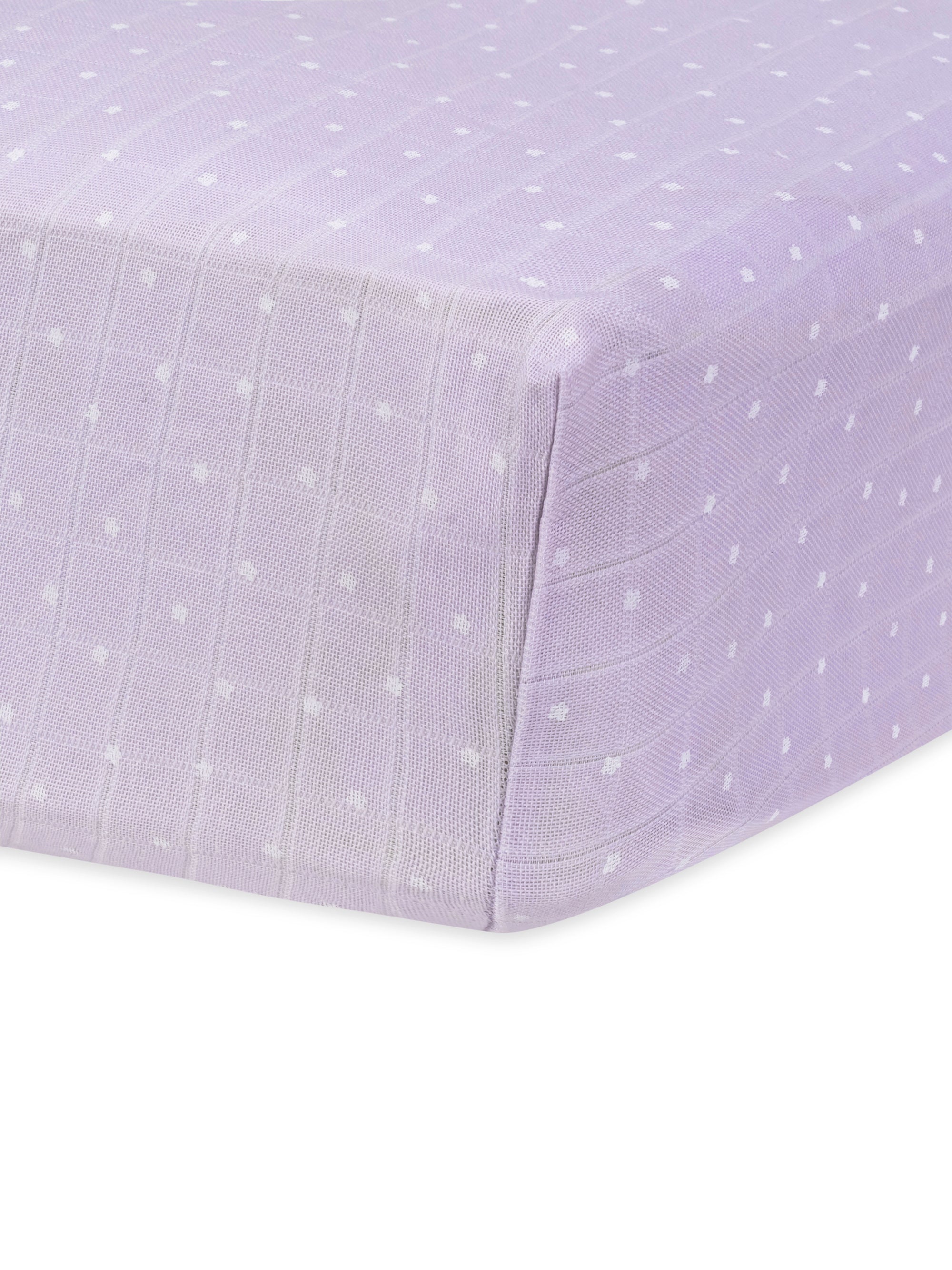 Muslin - Crib Sheet - Lavender Stars