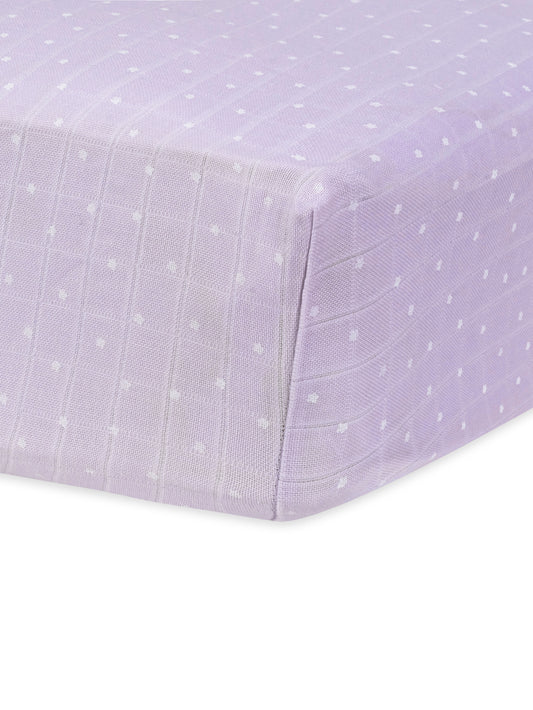 Muslin - Crib Sheet - Lavender Stars