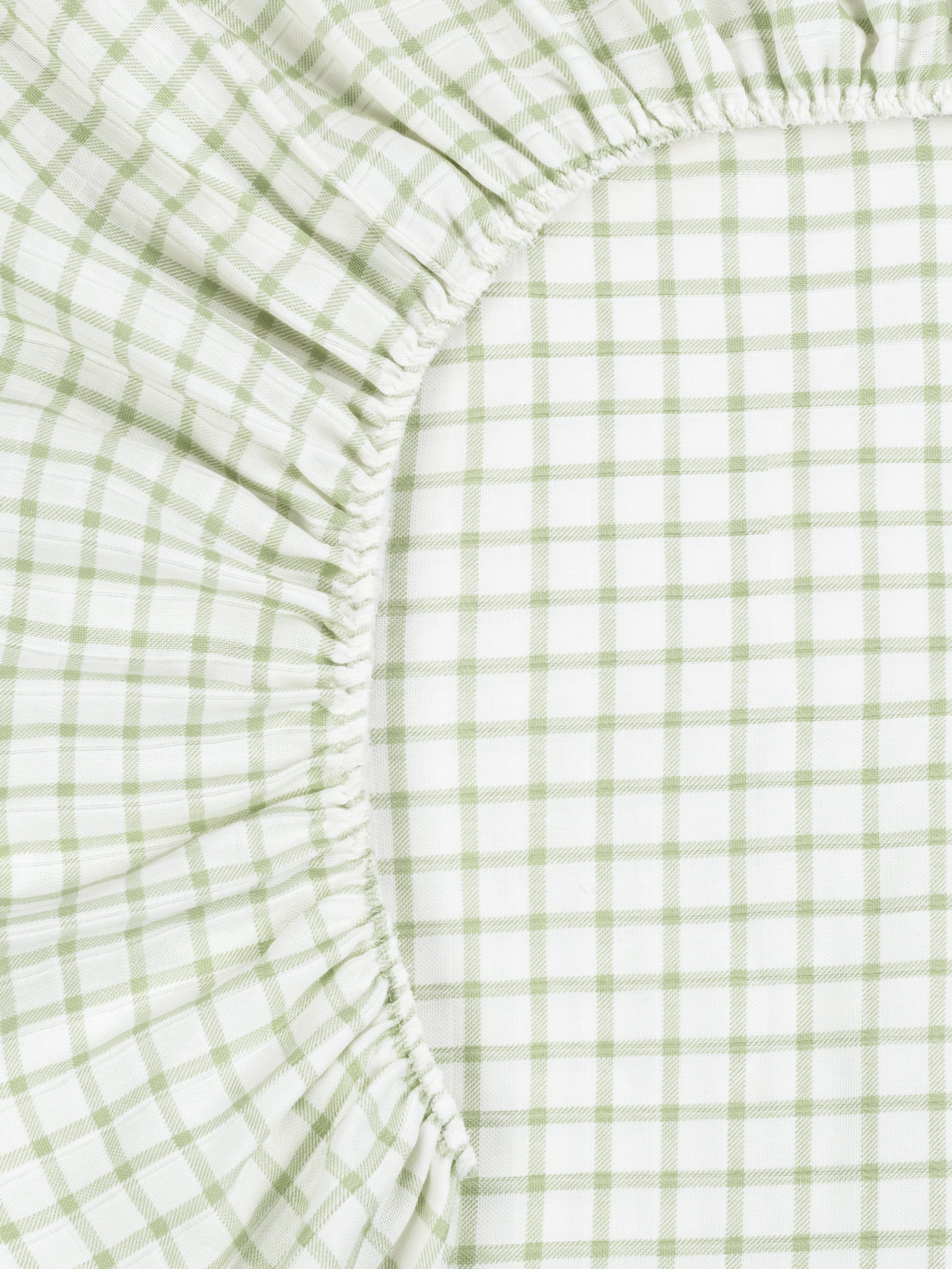 Muslin - Crib Sheet - Sage Windowpane