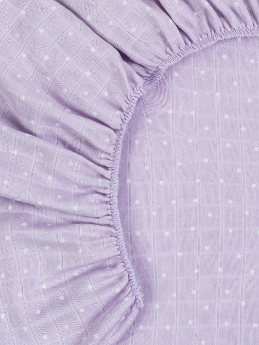 Muslin Playpen/Playard Sheet - Lavender Stars