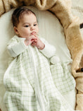 Load image into Gallery viewer, Muslin Sleeping Lovey -  Sage Windowpane
