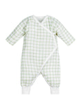 Load image into Gallery viewer, Muslin Side Snap Kimono - Sage Windowpane
