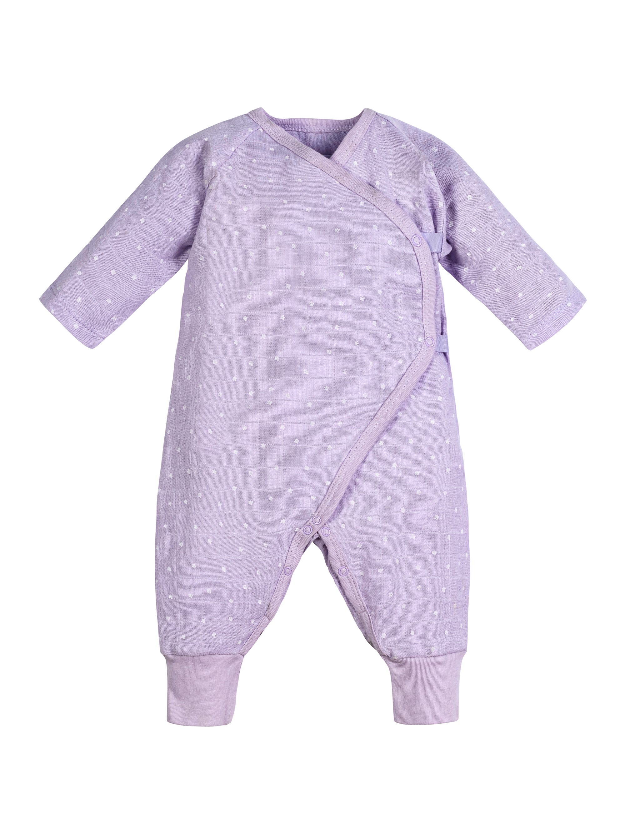 Muslin Side Snap Kimono - Lavender Stars