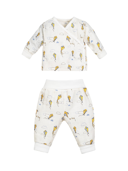 Muslin Side Snap Top & Pant Set - Kites