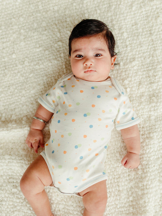 Onesie/Bodysuit - Short Sleeve - Blue Dots