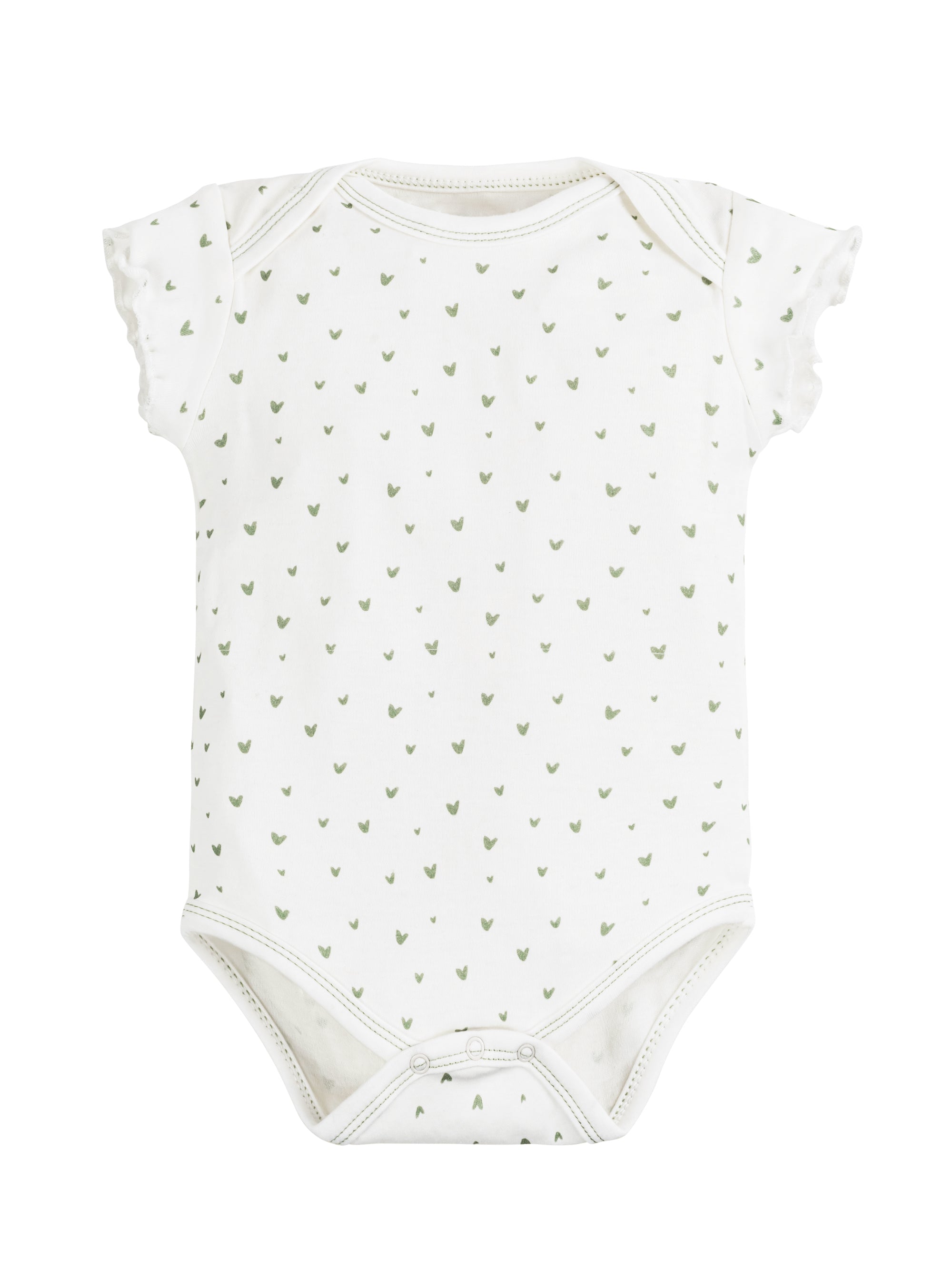 Onesie/Bodysuit - Flutter Sleeves - Sage Hearts