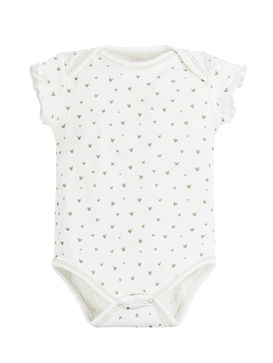 Onesie/Bodysuit - Flutter Sleeves - Sage Hearts