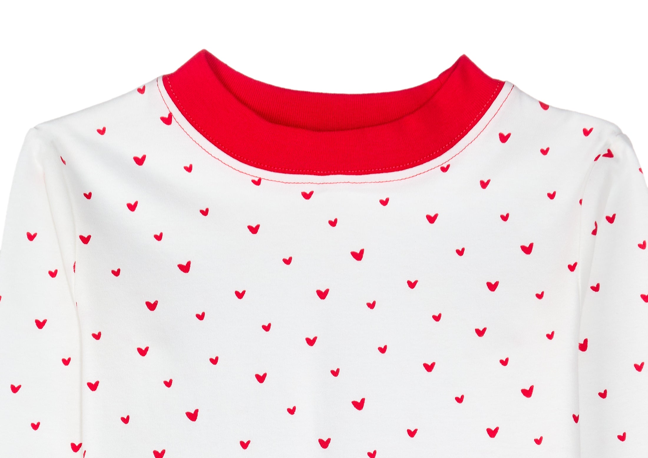 Organic Cotton Toddler Long Johns – Red Hearts