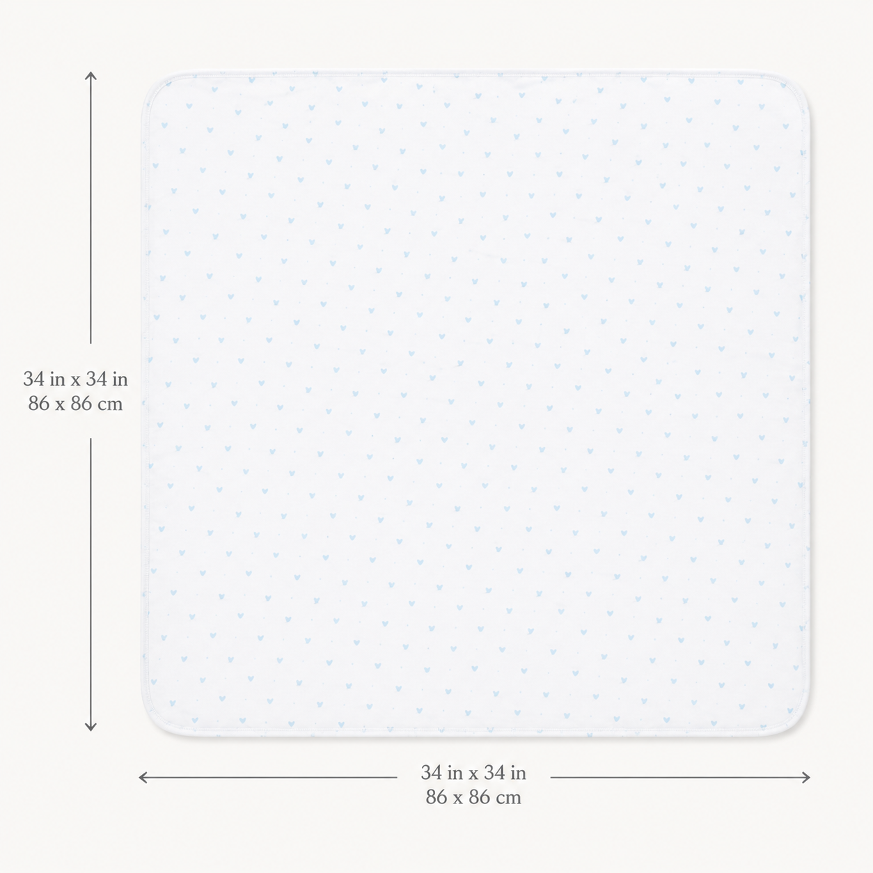 Organic Egyptian Cotton Receiving Blanket – Blue Heart Print