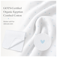 Load image into Gallery viewer, Organic Egyptian Cotton Receiving Blanket – Blue Heart Print
