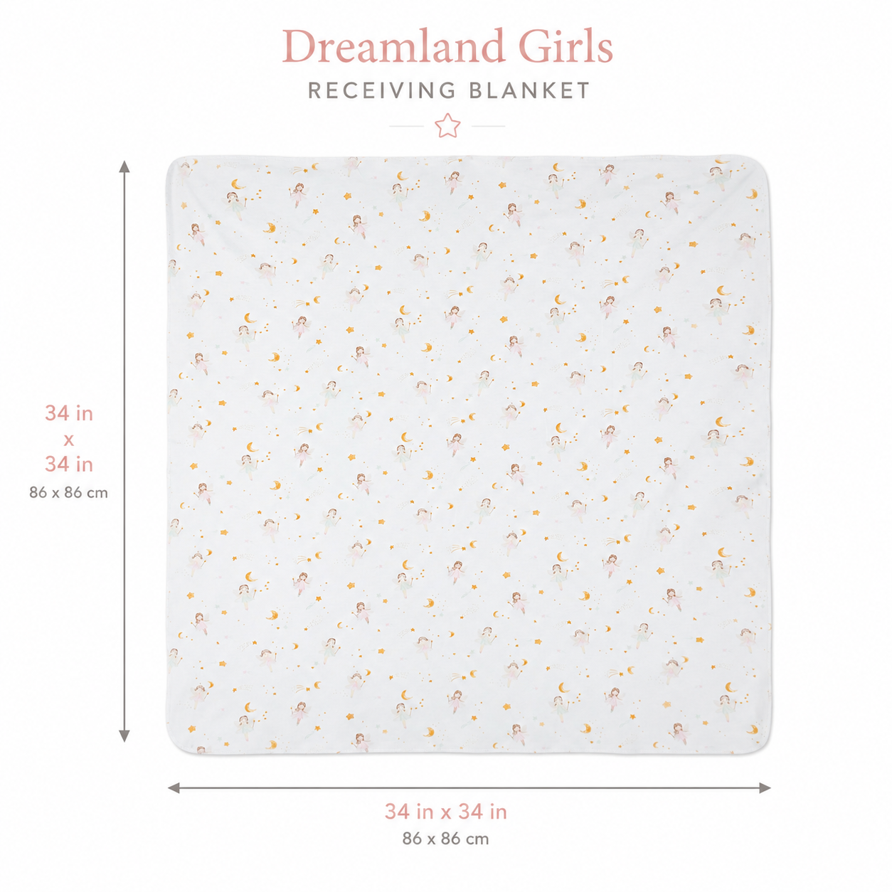 Organic Egyptian Cotton Receiving Blanket – Dreamland Girls Print