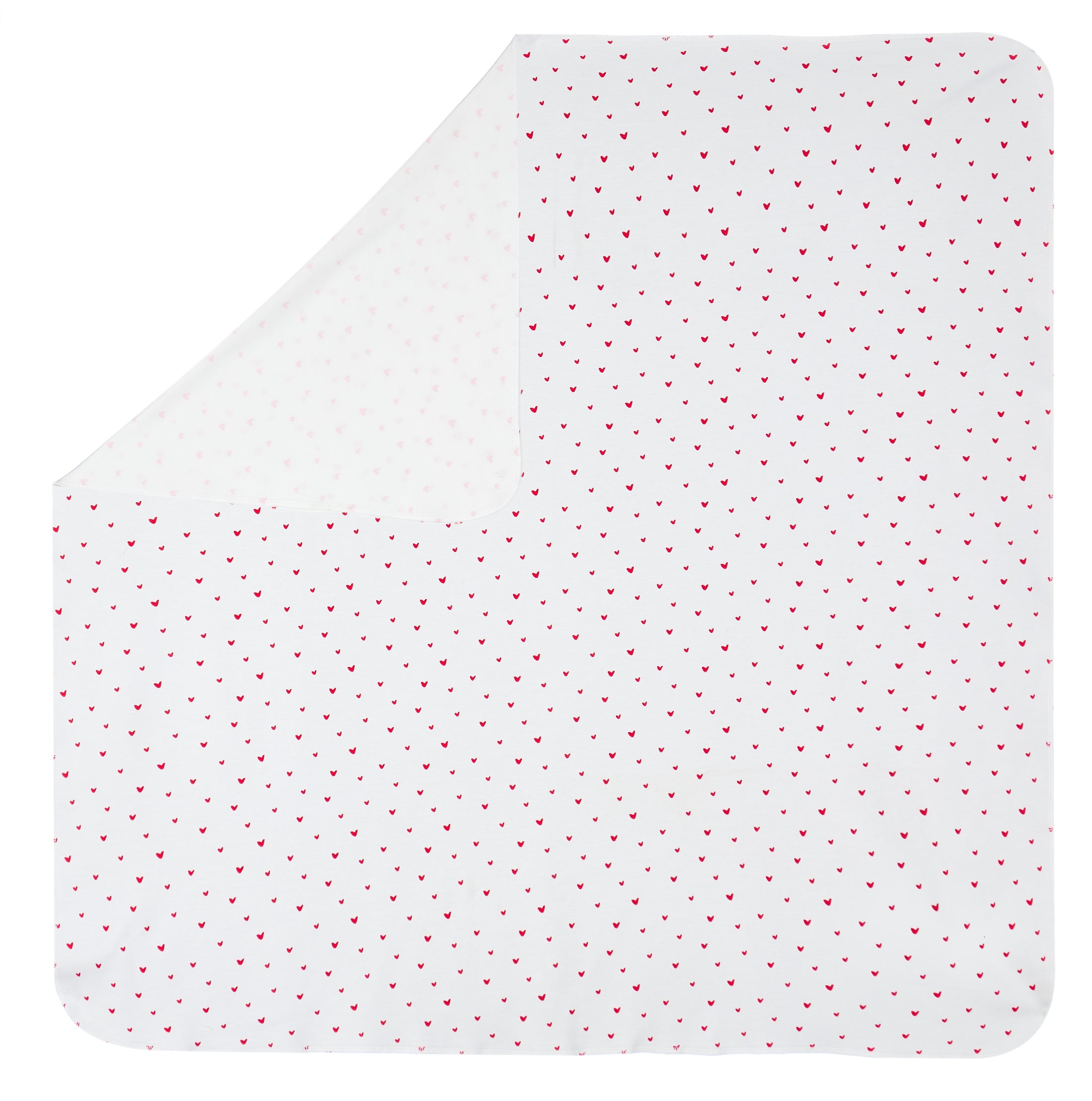 Organic Egyptian Cotton Receiving Blanket – Red Hearts Print