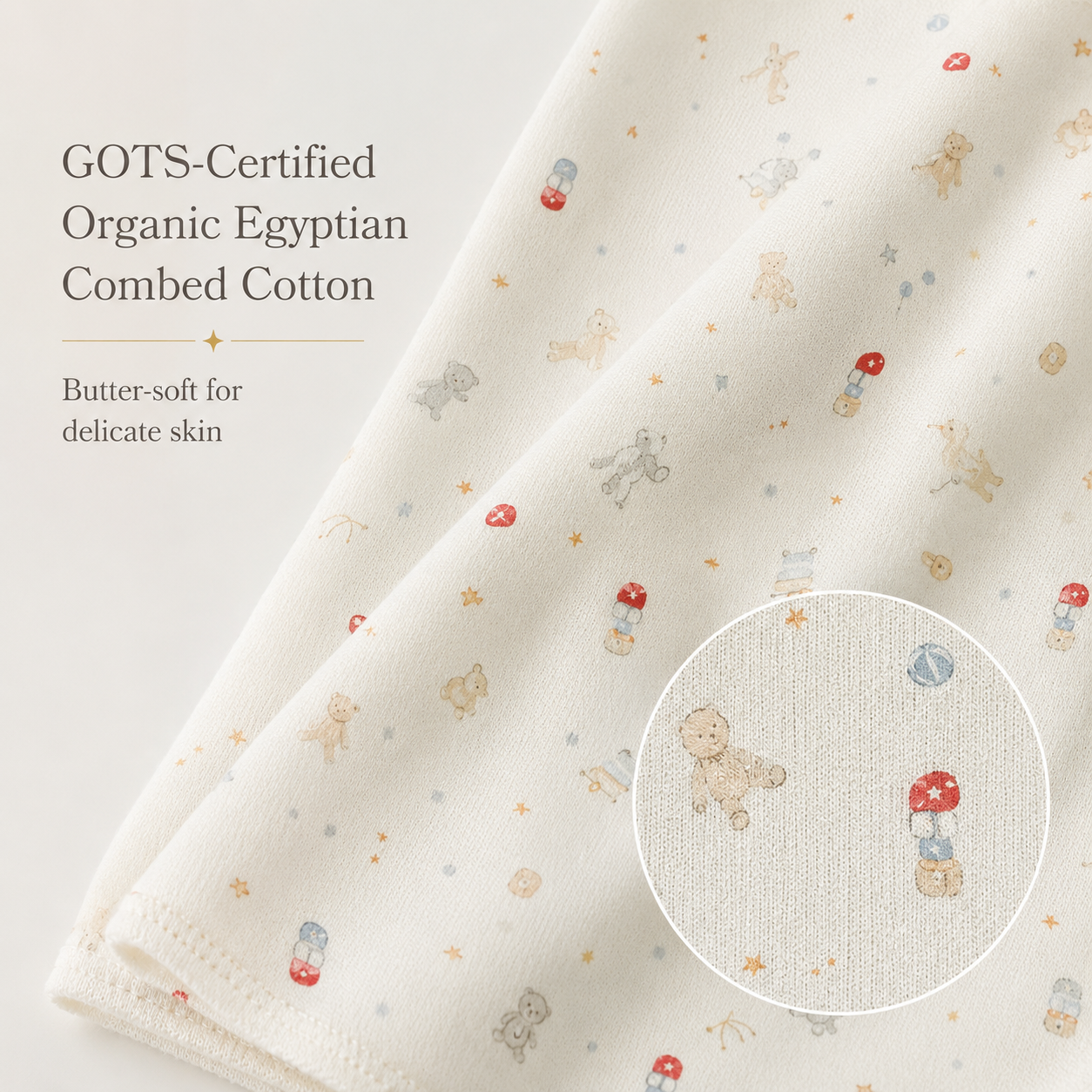 Organic Egyptian Cotton Receiving Blanket – Toy Shop Print