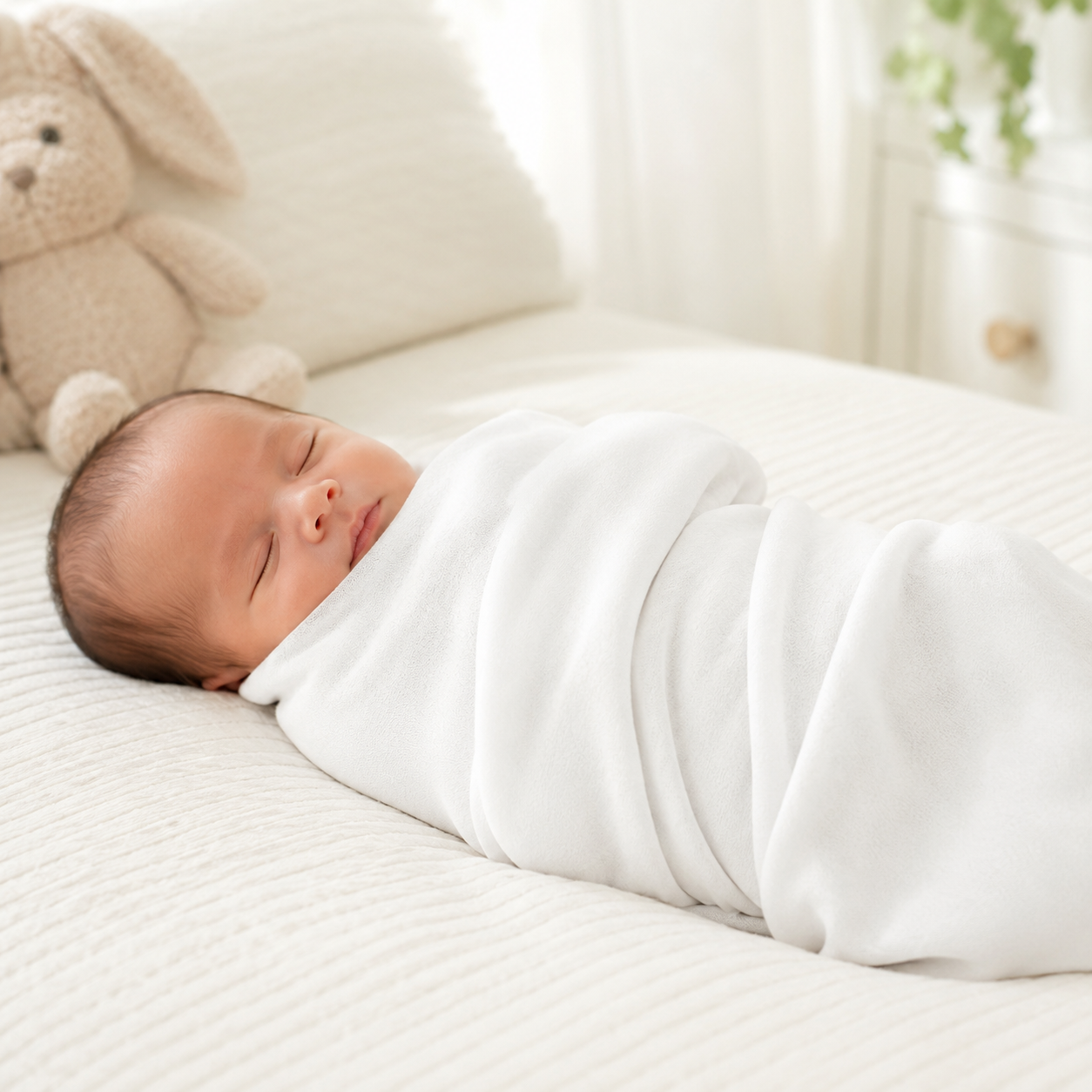 Organic Egyptian Cotton Receiving Blanket – White