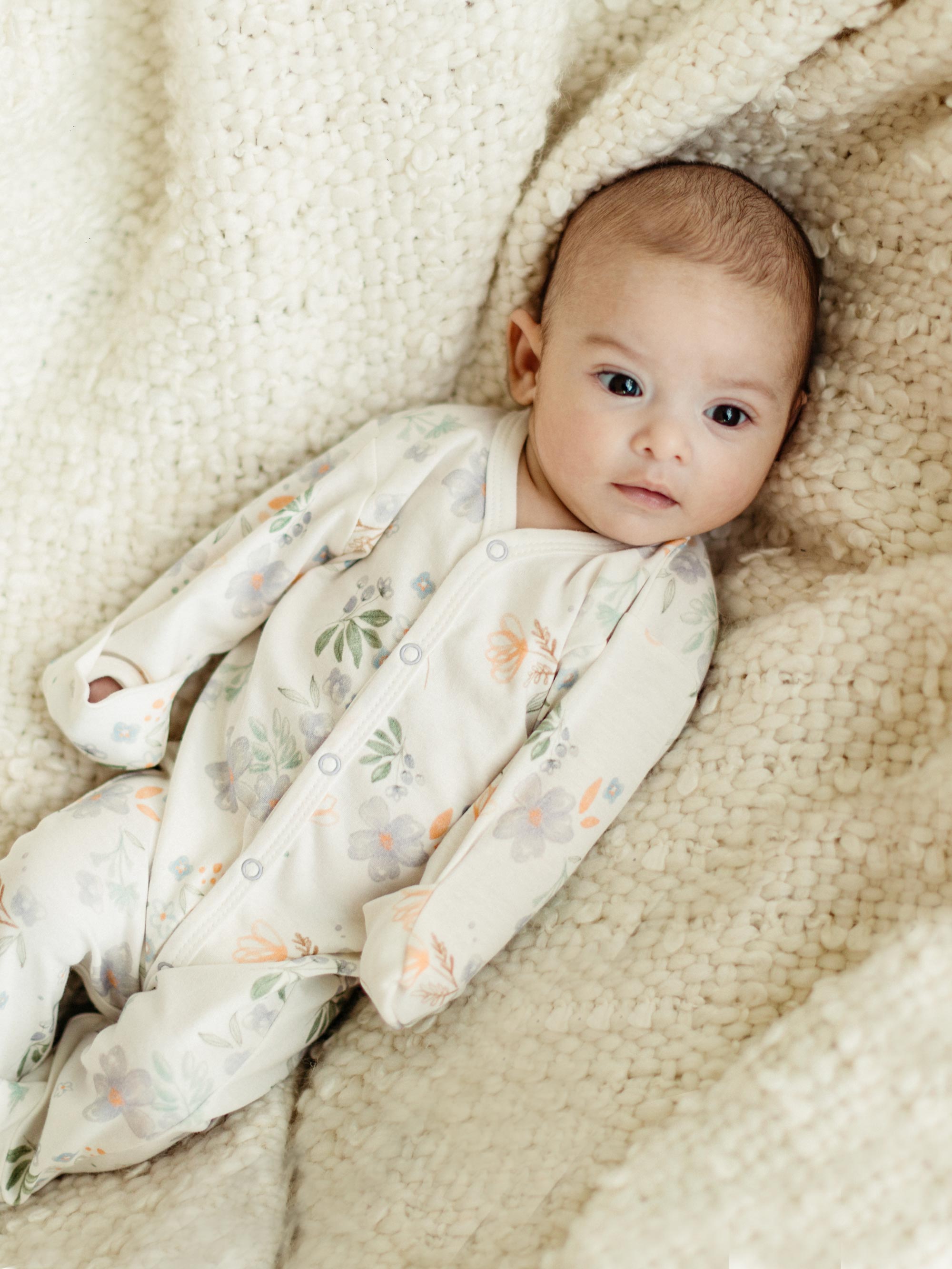 Snap Front Footie - Modern Daisy