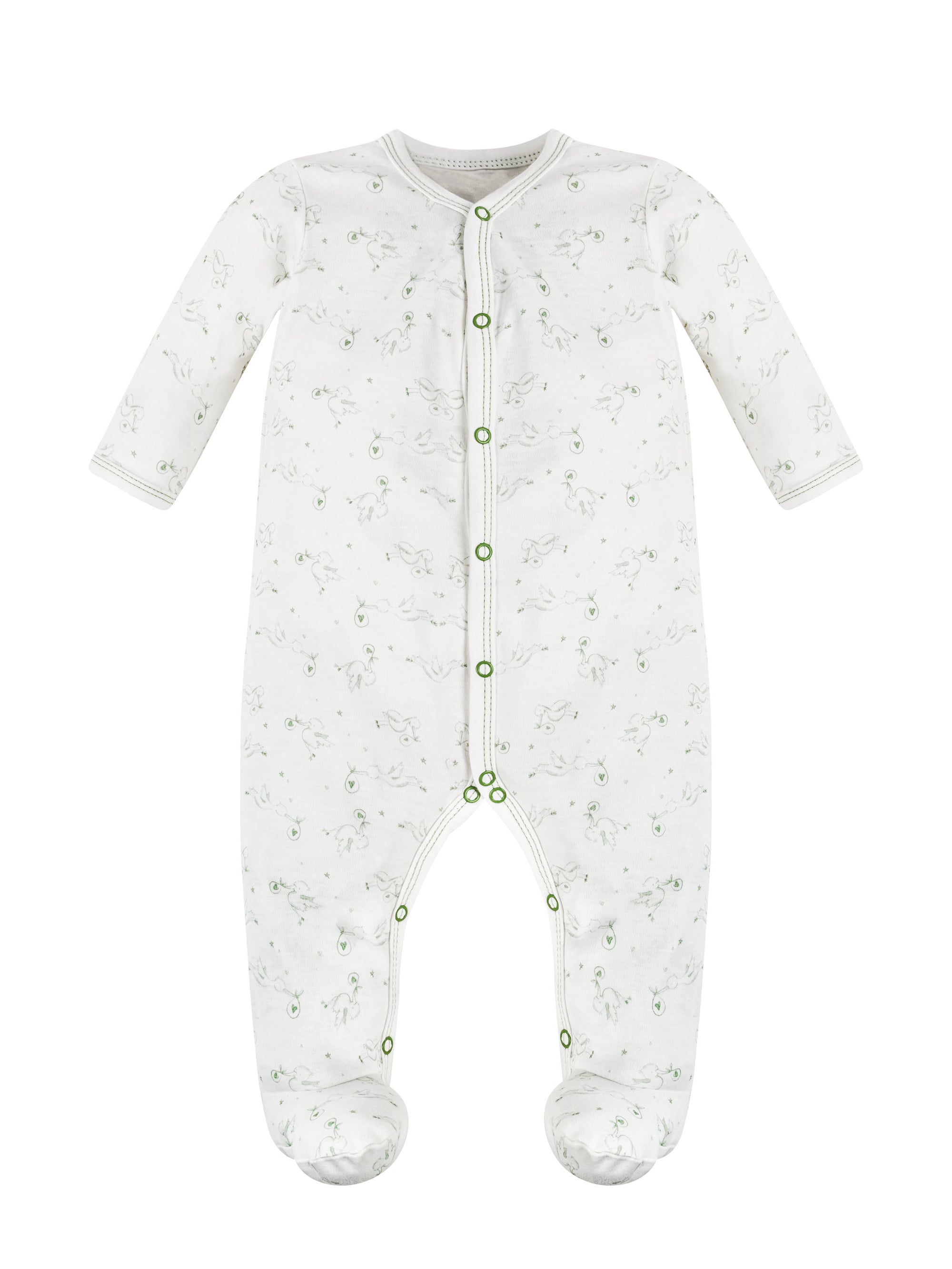 Snap Front Footie - Stork