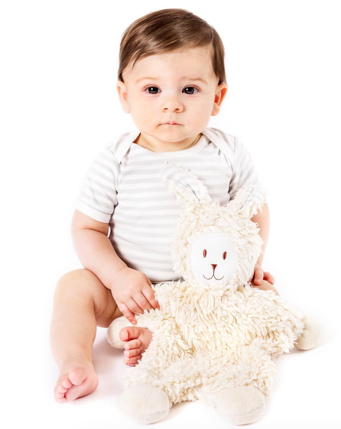 Snuggle Bunny Lovey w/ Blue Stripe Ears