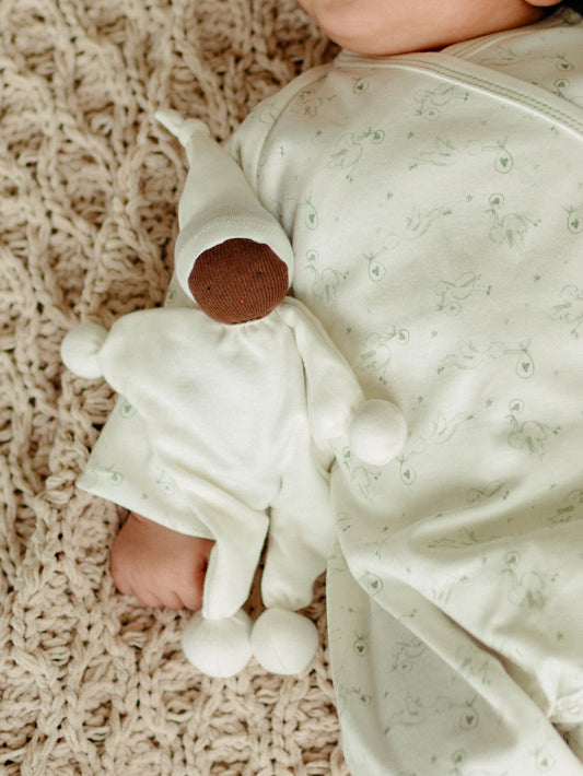 Baby Buddy Lovey - Brown Skin Organic White