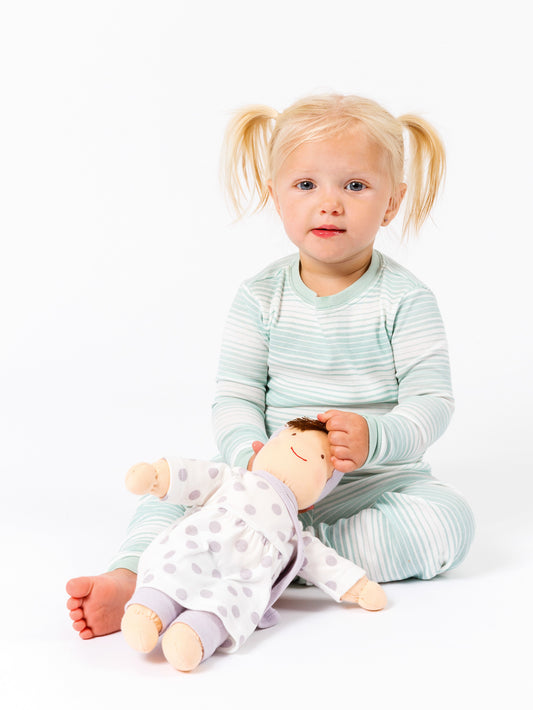 Jill Waldorf-inspired Dress Up Doll - Lavender Dot