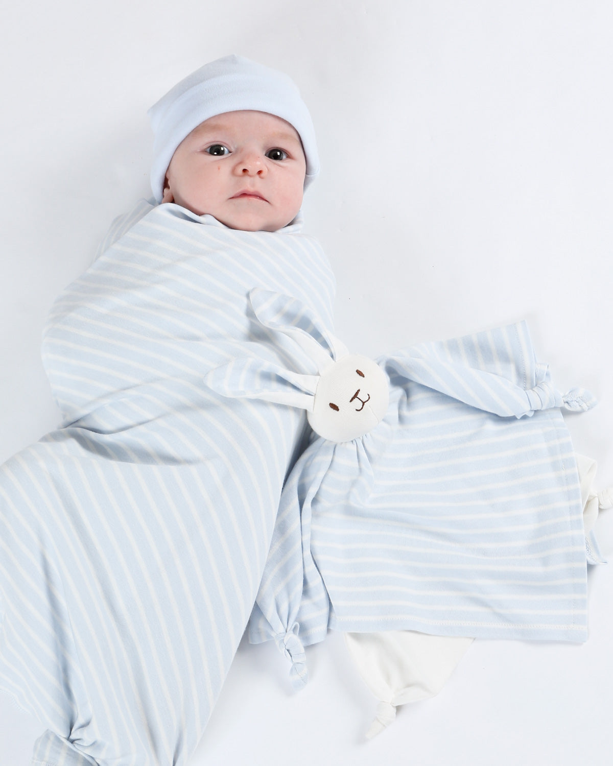 Lovey Bunny Blanket Friend - Pale Blue Stripe