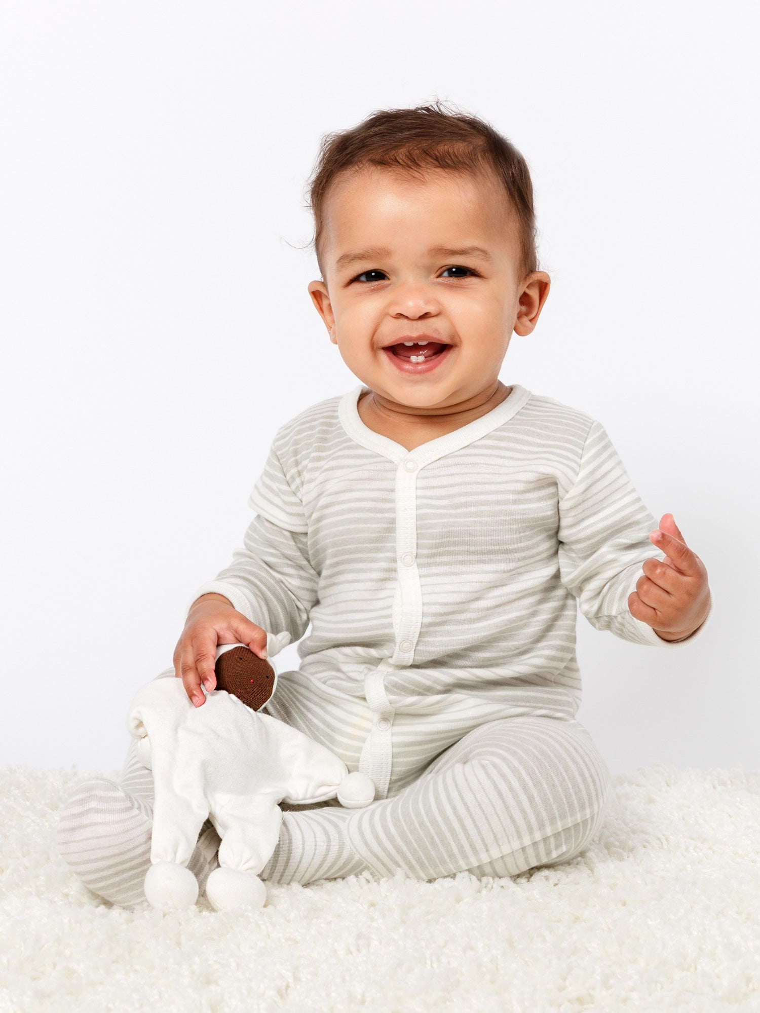 Baby Buddy Lovey - Brown Skin Organic White