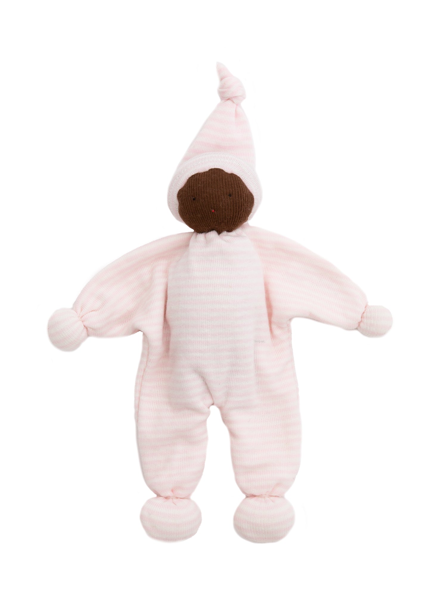 Baby Buddy Lovey - Brown Skin Pink Stripe