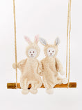 Load image into Gallery viewer, Snuggle Bunny Lovey w/ Blue Stripe Ears
