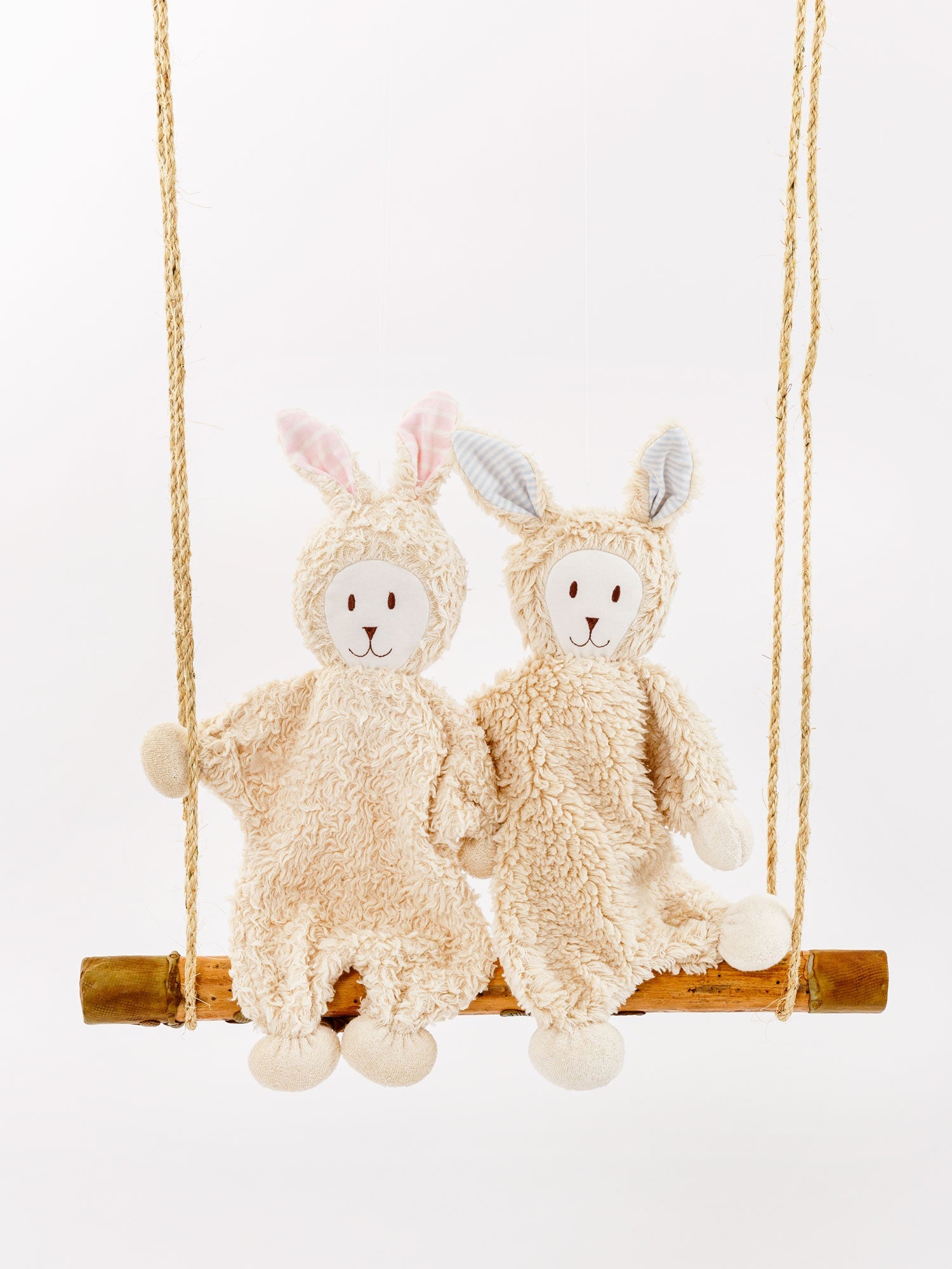 Snuggle Bunny Lovey w/ Blue Stripe Ears